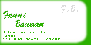 fanni bauman business card